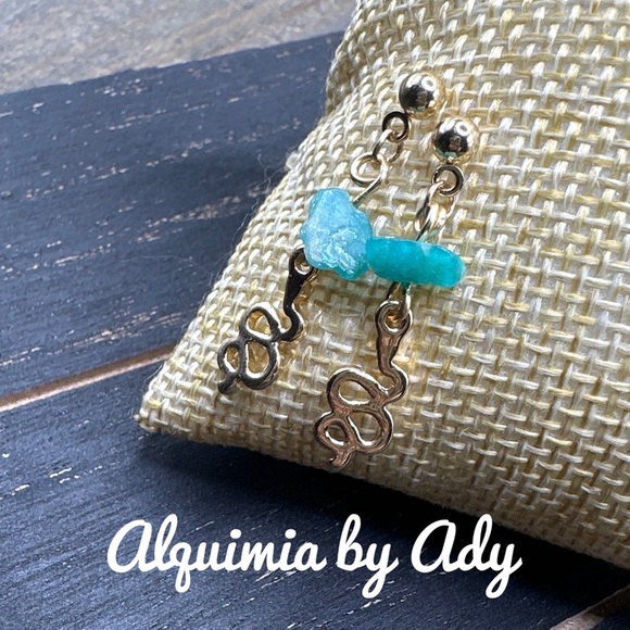 Alquimia Gold and amazonitewEarrings - Picture 1 of 1